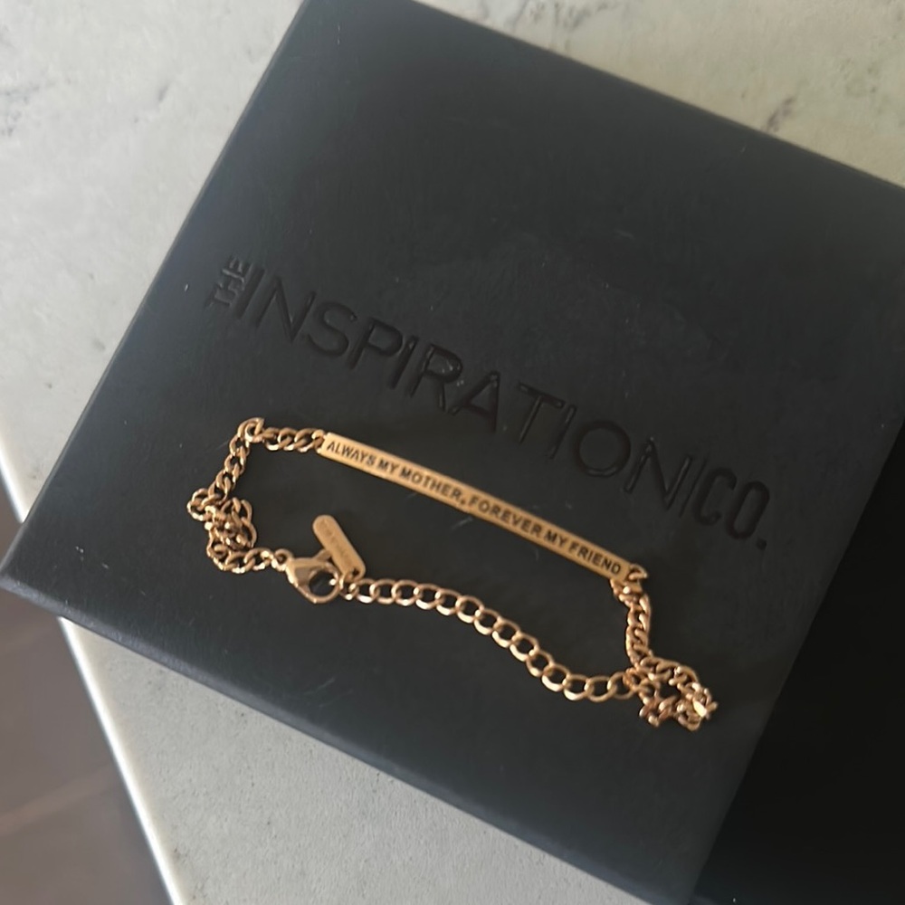 The Inspiration Co. Always my Mother, Forever my Friend Gold Bracelet NIB